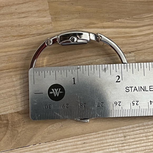Anne Klein Ladies Watch Stainless Bracelet White Rectangular Dial Rare main image 5